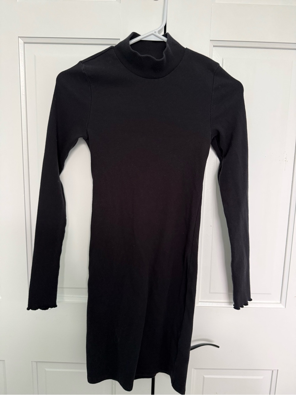 Abercrombie & Fitch Black Ribbed Mock Neck Bodycon Dress